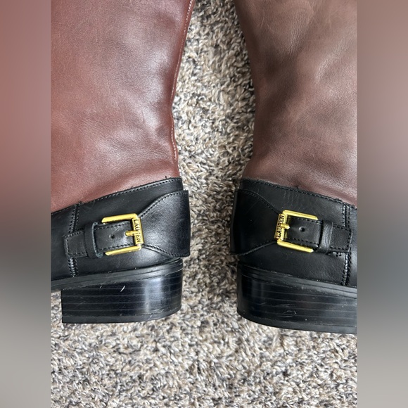 Lauren Ralph Lauren Marlena Brown and Black Leather Riding Boots size 6 - Picture 5 of 10